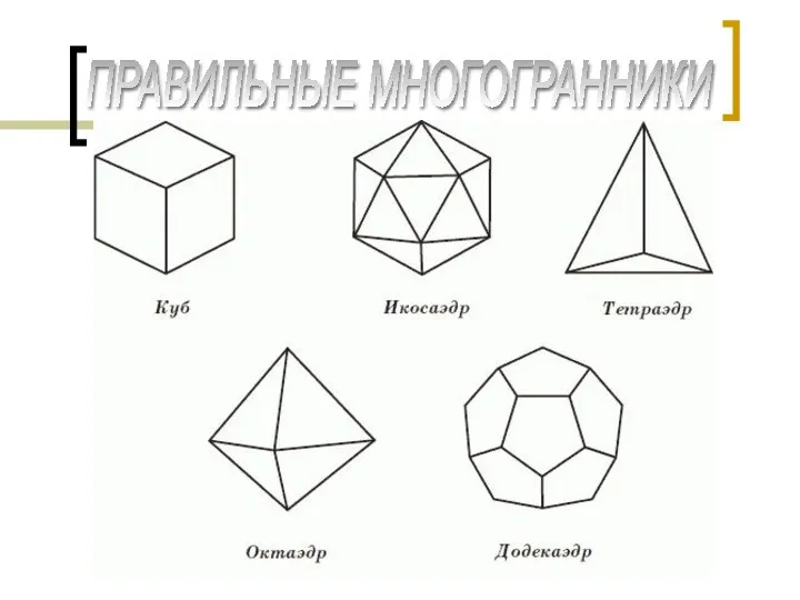 ПРАВИЛЬНЫЕ МНОГОГРАННИКИ