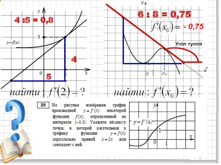 4 5 4 :5 = 0,8 6 : 8 = 0,75 Угол тупой - 0,75