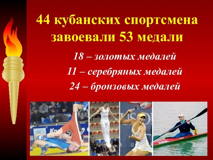 44 кубанских спортсмена завоевали 53 медали 18 – золотых медалей 11 – серебряных