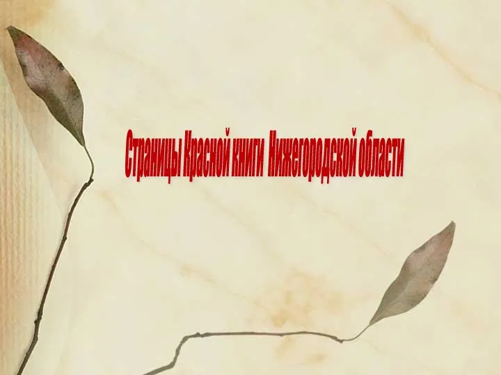 Страницы Красной книги Нижегородской области