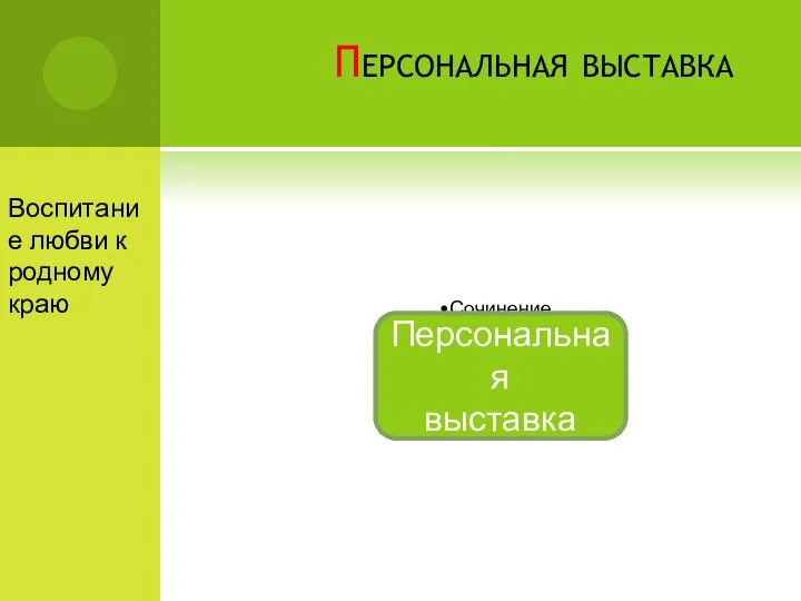 Персональная выставка Воспитание любви к родному краю Персональная выставка