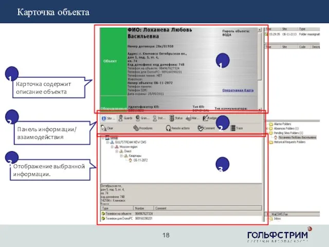 2 Карточка объекта Карточка содержит описание объекта Панель информации/ взаимодействия