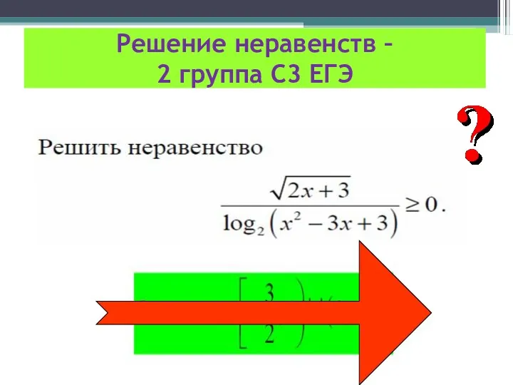 Решение неравенств – 2 группа С3 ЕГЭ