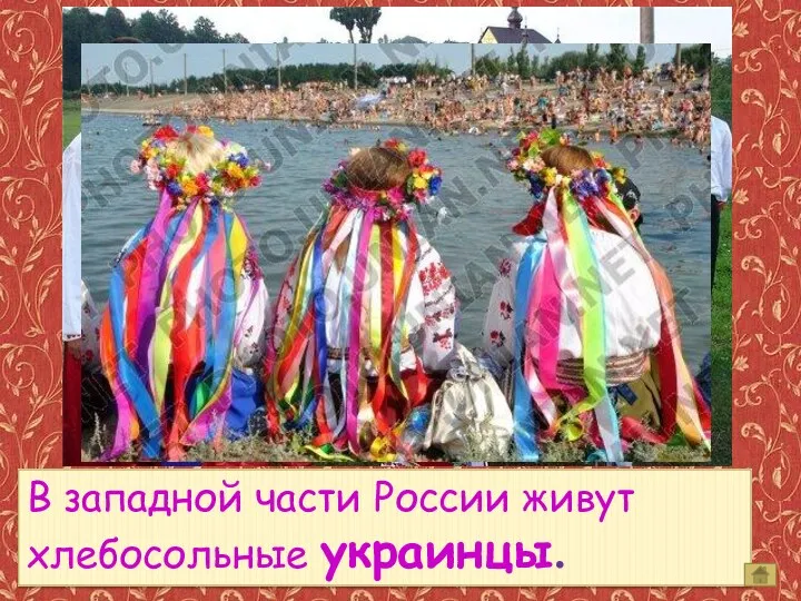 В западной части России живут хлебосольные украинцы.