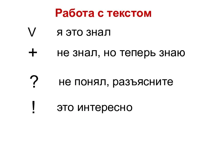 Работа с текстом V я это знал + не знал,