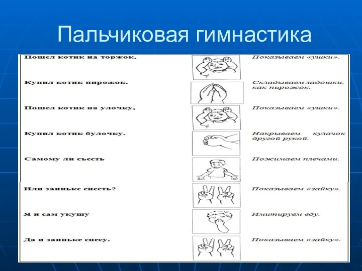 Пальчиковая гимнастика