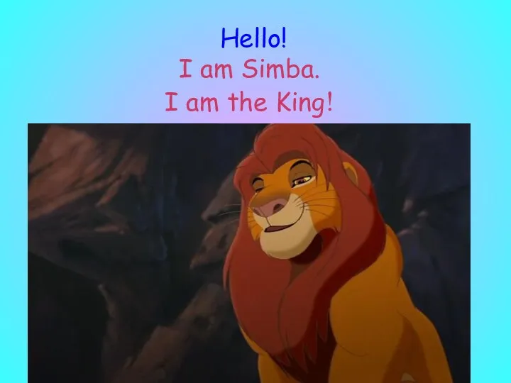 Hello! I am Simba. I am the King!