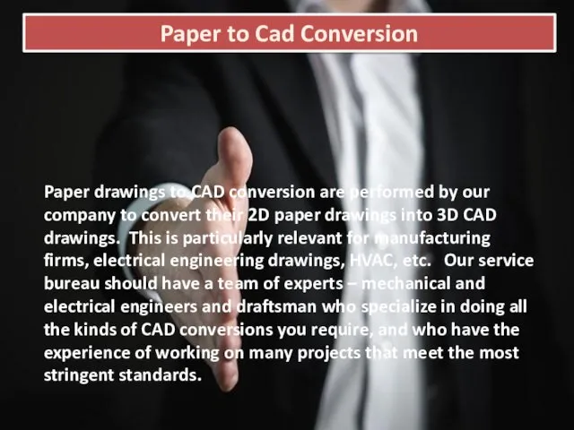 Paper to Cad Conversion Paper drawings to CAD conversion are