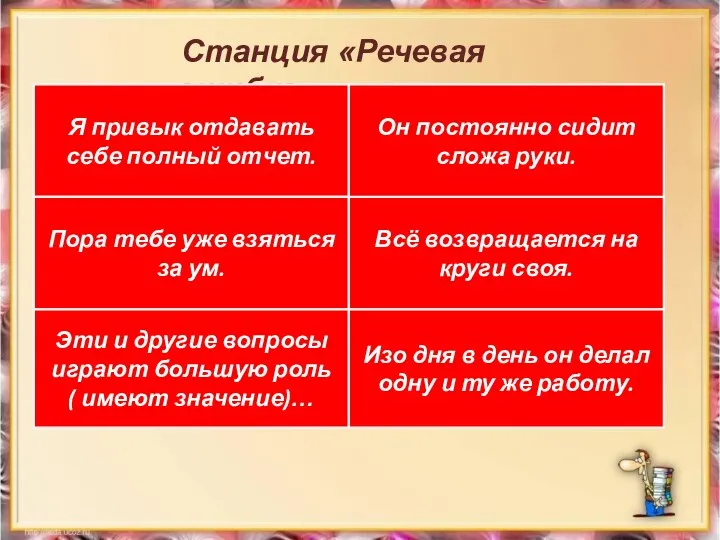 Станция «Речевая ошибка» Я привык отдавать себе полный отчет. Пора