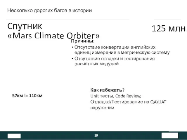 Несколько дорогих багов в истории Причины: Отсутствие конвертации английских единиц измерения в метрическую