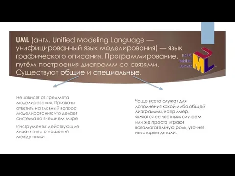 UML (англ. Unified Modeling Language — унифицированный язык моделирования) —