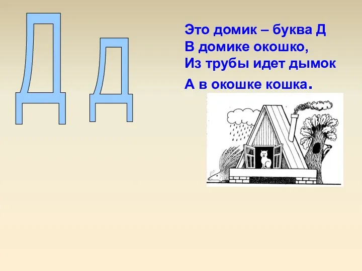 Д д Это домик – буква Д В домике окошко,