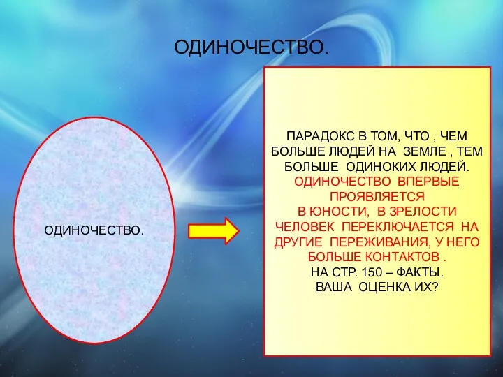 ОДИНОЧЕСТВО. ОДИНОЧЕСТВО. ПАРАДОКС В ТОМ, ЧТО , ЧЕМ БОЛЬШЕ ЛЮДЕЙ