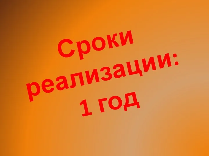 Сроки реализации: 1 год