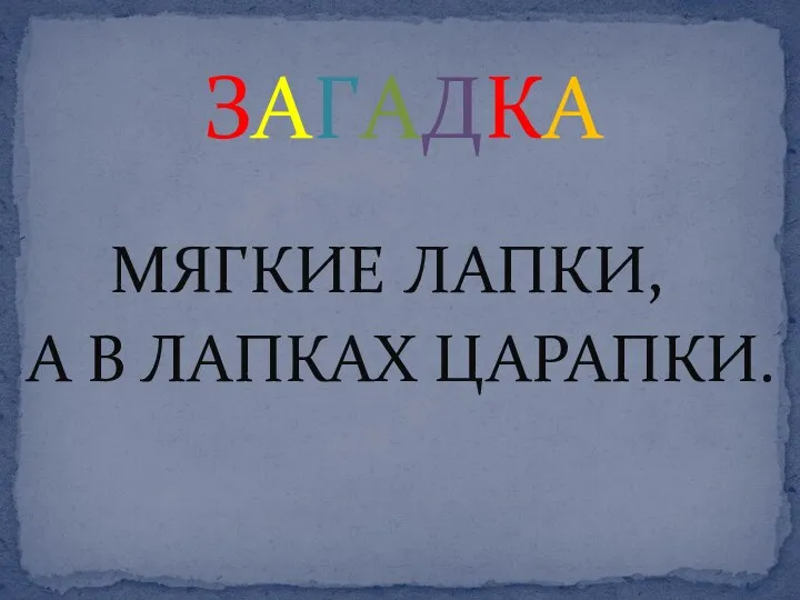 викторина Мягкие лапки, а в лапках царапки