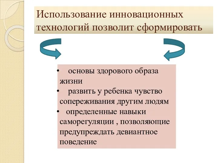 Использование инновационных технологий позволит сформировать основы здорового образа жизни развить