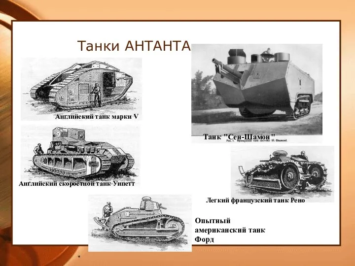 * Танки АНТАНТА Английский скоростной танк Уипетт Английский танк марки