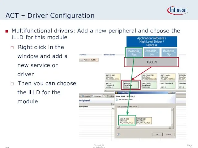 ACT – Driver Configuration Multifunctional drivers: Add a new peripheral and choose the