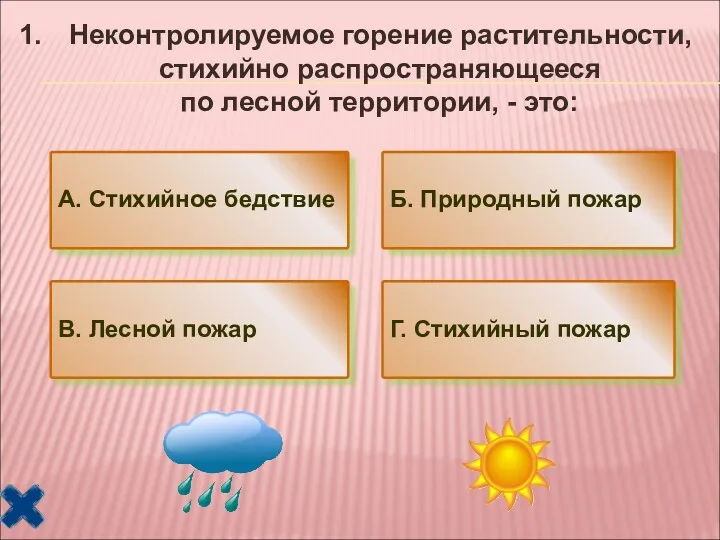 Неконтролируемое горение растительности, стихийно распространяющееся по лесной территории, - это: