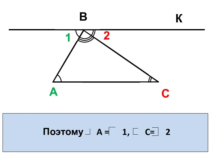 Поэтому A = 1, C= 2 А С В 2 1 С К