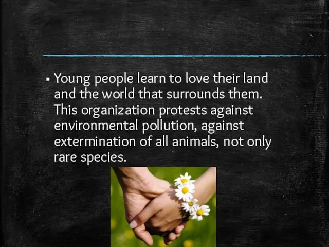 Young people learn to love their land and the world