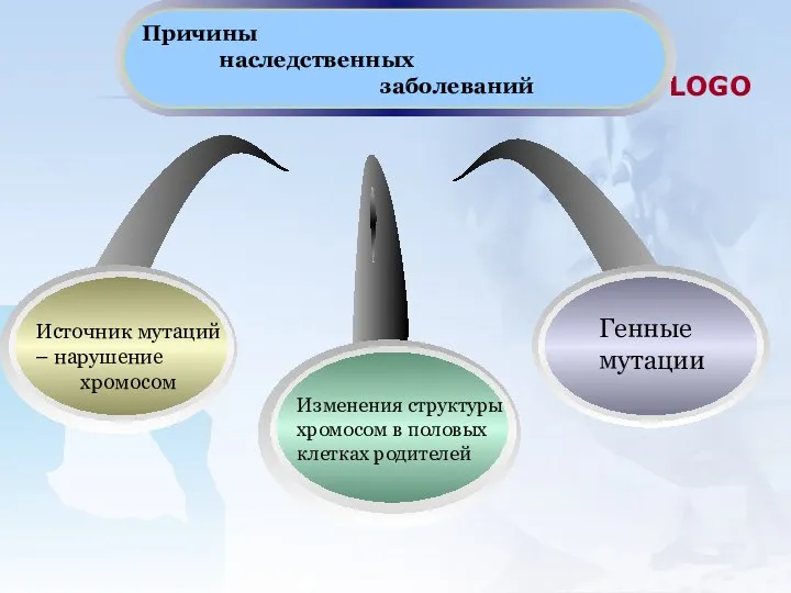 Причины наследственных заболеваний Источник мутаций – нарушение хромосом Изменения структуры