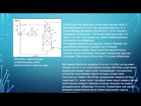 Мұнайды тұрақтандыру(стабилизация) және күкіртсутектен тазалау әдісі Күкіртсутек бар мұнайды сеперация