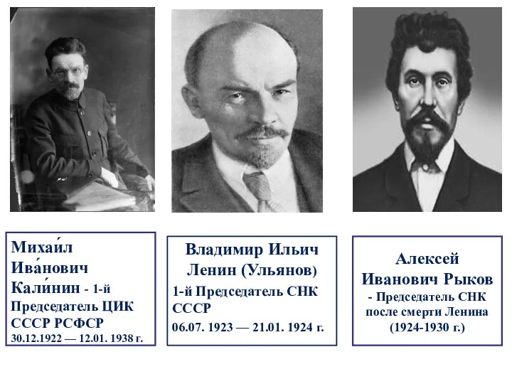 Владимир Ильич Ленин (Ульянов) 1-й Председатель СНК СССР 06.07. 1923