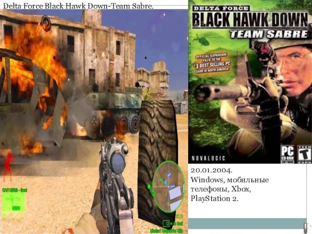 Delta Force Black Hawk Down-Team Sabre. 20.01.2004. Windows, мобильные телефоны, Xbox, PlayStation 2.