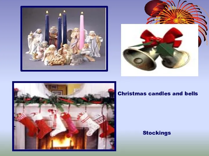 Christmas candles and bells Stockings