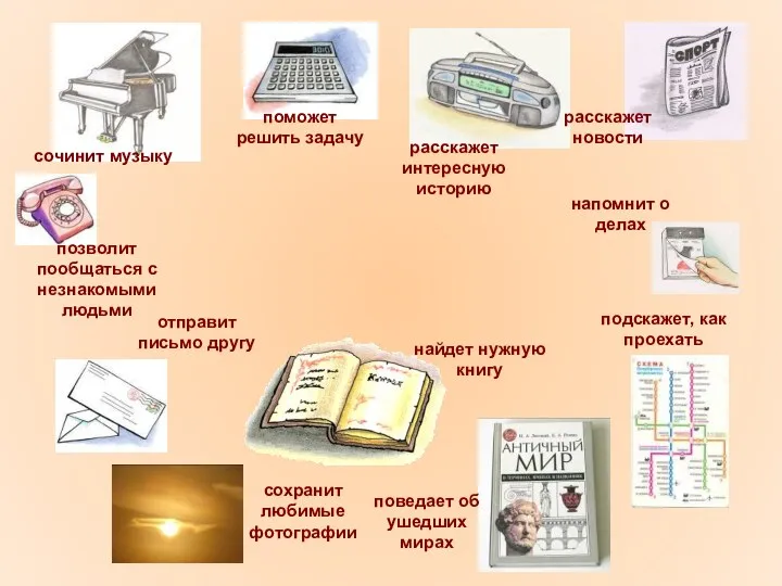 сочинит музыку поможет решить задачу расскажет новости напомнит о делах