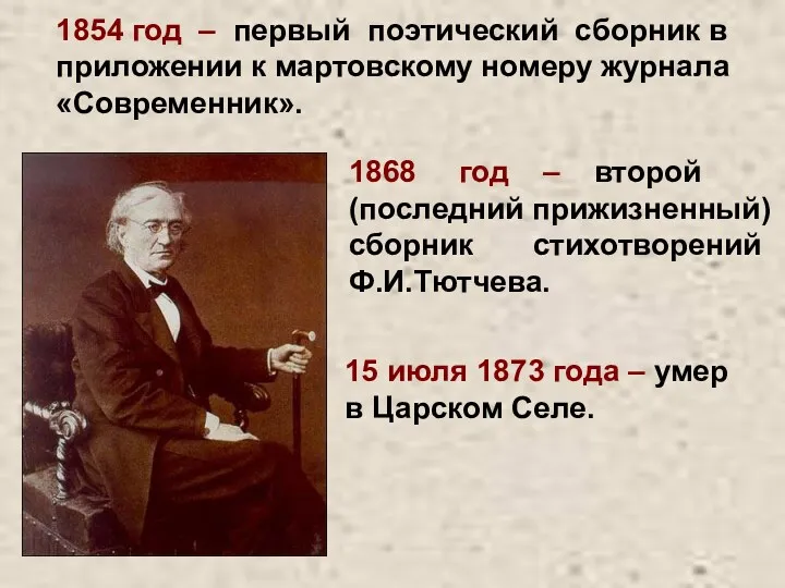 1854 год – первый поэтический сборник в приложении к мартовскому