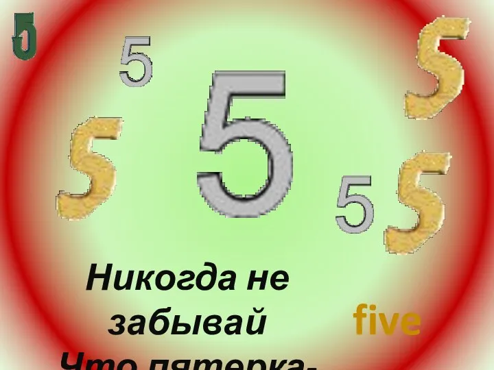 Никогда не забывай Что пятерка-это five