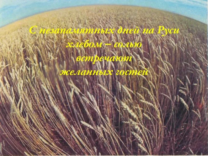 С незапамятных дней на Руси хлебом – солью встречают желанных гостей