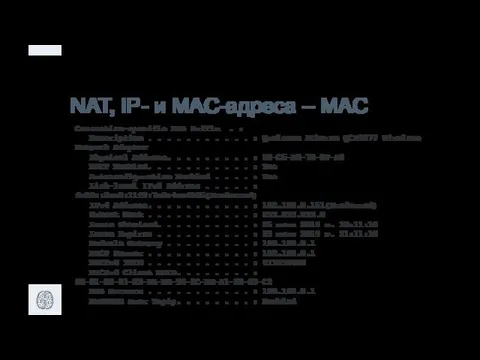 NAT, IP- и MAC-адреса – MAC Connection-specific DNS Suffix .