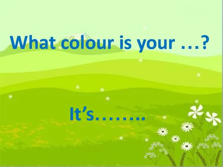 What colour is your …? It’s……..