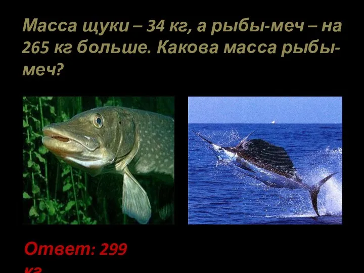 Масса щуки – 34 кг, а рыбы-меч – на 265