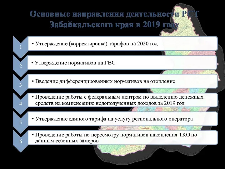 Основные направления деятельности РСТ Забайкальского края в 2019 году