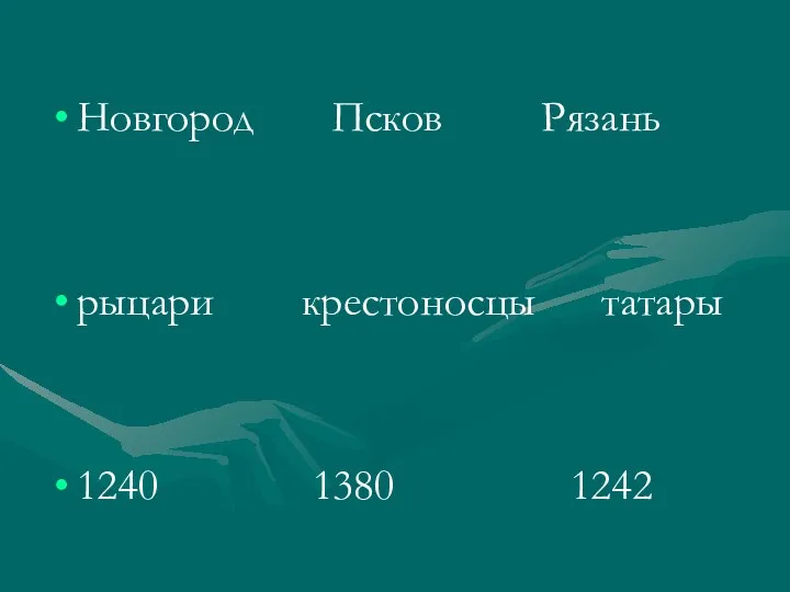 Новгород Псков Рязань рыцари крестоносцы татары 1240 1380 1242