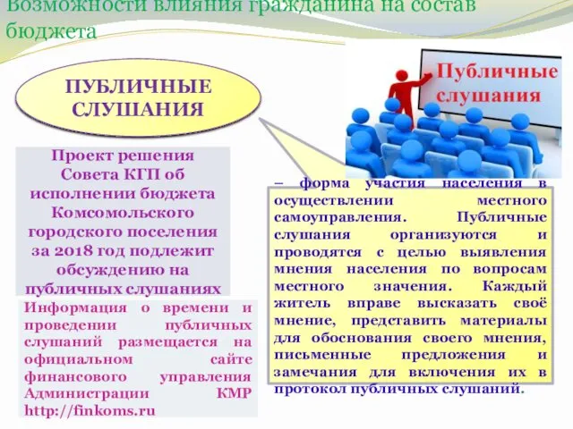 Возможности влияния гражданина на состав бюджета – форма участия населения в осуществлении местного