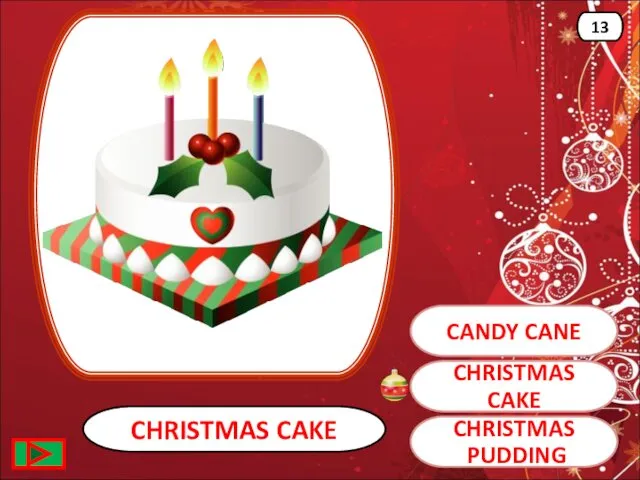 CHRISTMAS CAKE CHRISTMAS CAKE 13 CANDY CANE CHRISTMAS PUDDING