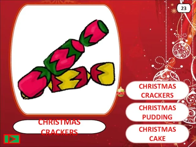 CHRISTMAS CRACKERS CHRISTMAS CRACKERS 23 CHRISTMAS PUDDING CHRISTMAS CAKE