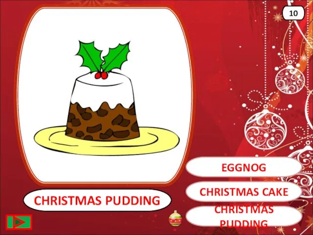 CHRISTMAS PUDDING CHRISTMAS PUDDING 10 CHRISTMAS CAKE EGGNOG