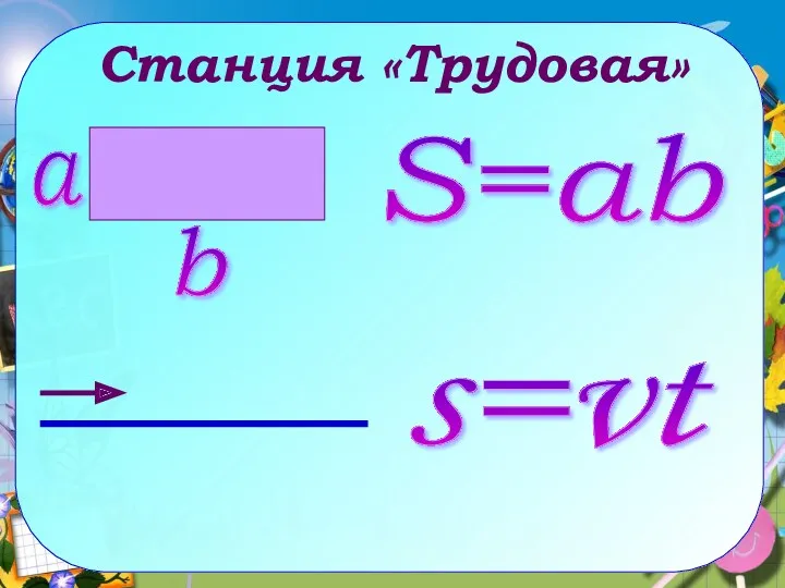 Станция «Трудовая» а b S=ab s=vt