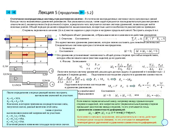 Лекция 5 (продолжение – 5.2) Статически неопределимые системы при растяжении-сжатии – В статически