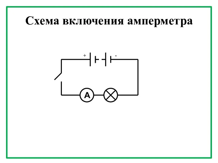 Схема включения амперметра А + -