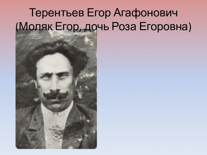 Терентьев Егор Агафонович (Моляк Егор, дочь Роза Егоровна)