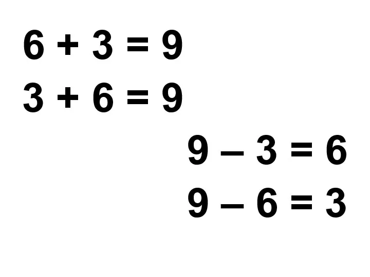 6 + 3 = 9 3 + 6 = 9