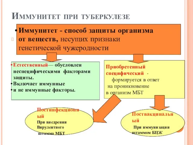 Иммунитет при туберкулезе 1 Иммунитет - способ защиты организма от