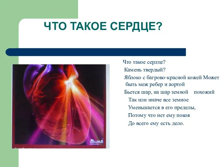 ЧТО ТАКОЕ СЕРДЦЕ? Что такое сердце? Камень твердый? Яблоко с